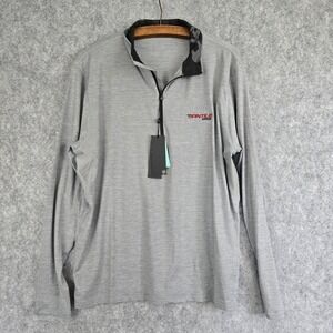 Greyson Pullover Mens Large Gray Quarter Zip Golf Shirt Long Sleeve Brrr w/logo